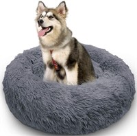 Luxury Shag Fur Donut Cuddler Bed for Dogs