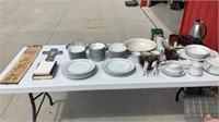 Assortment of dishes, plates and decor