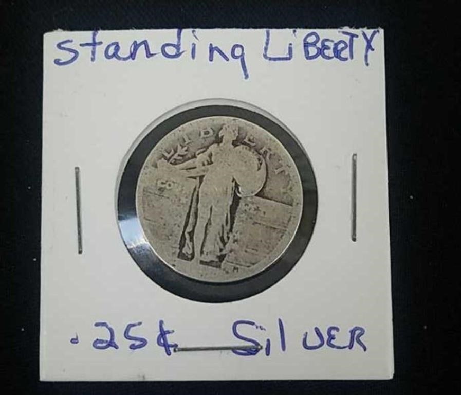Vintage standing liberty .25 silver coin
