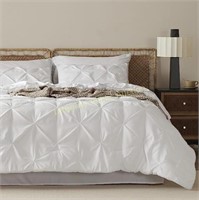 Bedsure Comforter Set White Queen