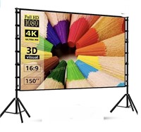 Towond 150" Projector Screen & Stand Portable 16:9