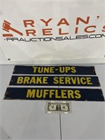 3 pc painted tin Tune Up Brake Service Mufflers