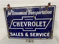 Double sided porcelain Chevrolet Sales & Service