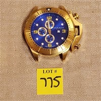 Akribos Men's Chronograph Gold Plated Glossy Blue