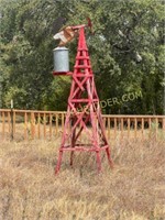 rustic wood, red paint, windmill tower