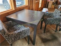 Expanding Black Table with 2 Chairs
