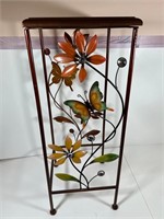 BUTTERFLY/FLORAL PLANT STAND - WOOD TOP