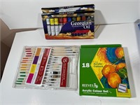 ART MATERIALS - OILS, BRUSHES, ACRYLIC SET