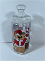HANDPAINTED GLASS JAR (HOLIDAY BEARS)