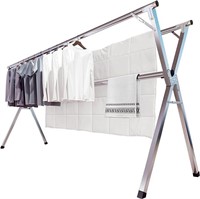 JAUREE 95 Inches Clothes Drying Rack Clothing Fol