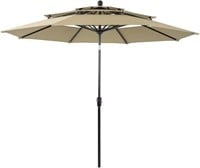 PHI VILLA 10ft Patio Umbrellas, Outdoor 3 Tier Ve