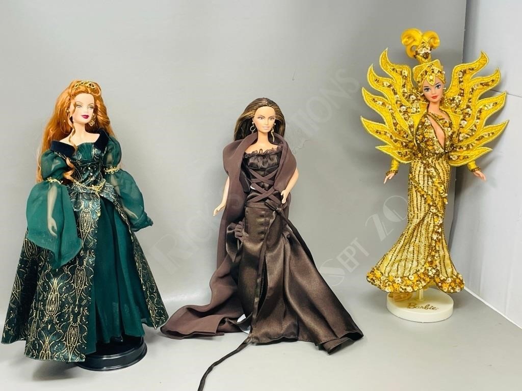 3 specialty Barbie dolls