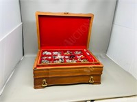 wood chest & costume jewelry