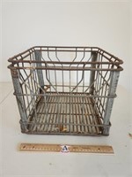 Vintage all Metal South Land Corp Milk Crate