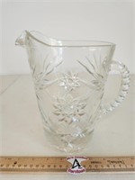 Vintage Prescut Clear Pressed Glass Water Pitcher