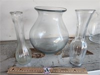 Two glass vases, Large Glass Flower