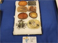 EIGHT COLLECTIBLE BELT BUCKLES