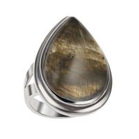 Sterling Silver Labradorite Pear Shaped Ring-SZ 5