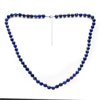 Knotted Faceted Lapis Long 27 inch Necklace
