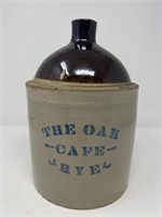 "The Oaks Cafe" Rye Jug, Accompanied with a