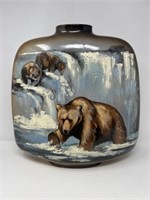 Large Art Pottery Vase Signed Rick Wisecarver,