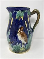 10.5" Majolica Pitcher, Chip on the Base