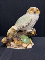 Art Pottery Owl, Signed Rick Wisecarver Wihoa 11"H