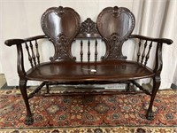 Beautiful Mahogany Settee with Claw-Feet 48"L