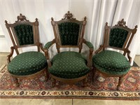3 Victorian Parlor Chairs