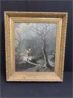 Oil on Canvas Signed A.M. Palmer 91, Ornate Frame,