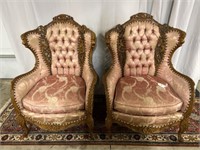 Pair of Fancy 1930's Upholstered Chairs,