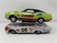 2 Tin Lithographed Cars, The Mustang Mach 1 is