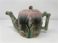 Majolica Teapot, Marked Etruscan 5.5"H