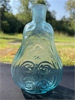 Aqua Scroll Flask, Plain, Tooled Lip, Iron Pontil