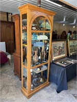 Contemporary Lighted Curio Cabinet  with 6