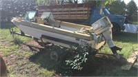 Bee craft boat / trailer, tires flat, found
