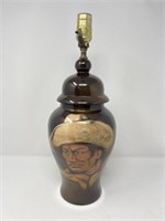 Art Pottery Lamp Signed Rick Wisecarver 13.5"H