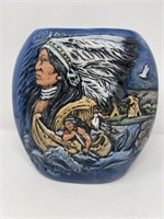 Art Pottery Vase Signed Rick Wisecarver 9"H
