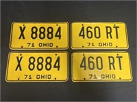 4 1971 Ohio License Plates