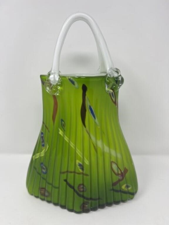 Art Glass Purse 13.5"H