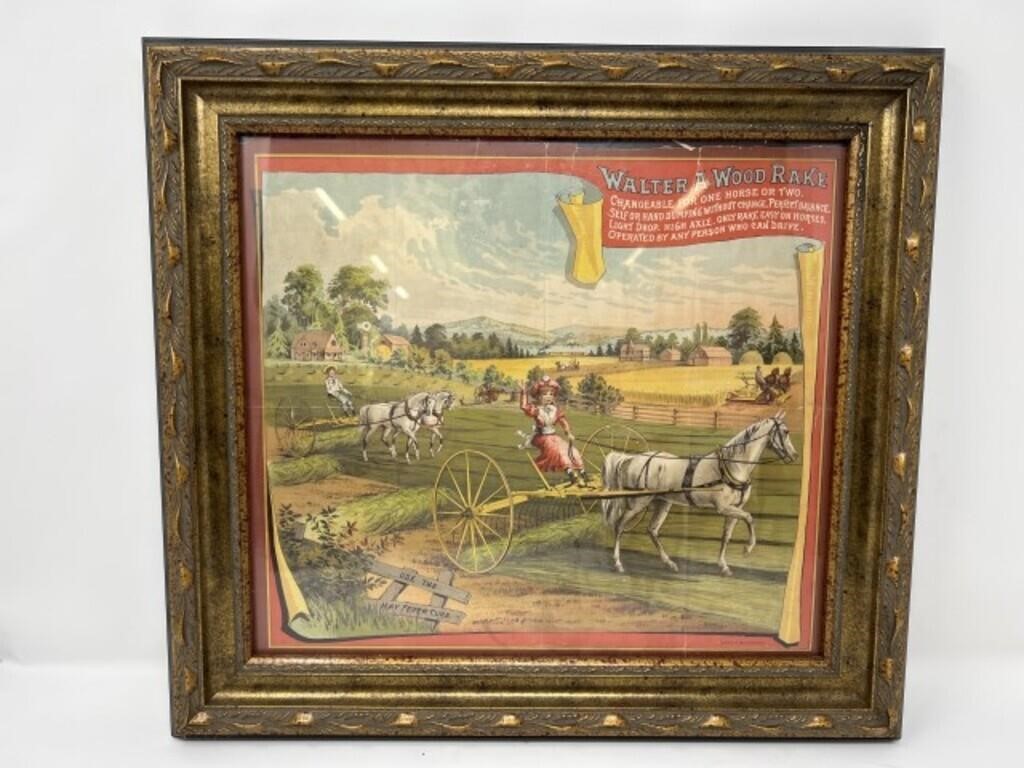 Framed Advertising Print for Walter A. Wood Hay