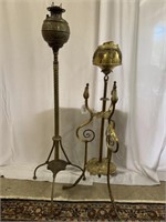 2 Brass Adjustable Organ Lamps