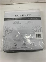 (16xbid)Surefit Cotton Sateen Sheet Set- Twin XL