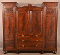 Federal Mahogany 4-Part Chifforobe.