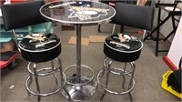 Pittsburgh Penguins Chrome Pub Table and 2 stools