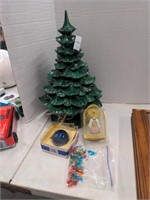 18" Ceramic light up Christmas tree with plastic