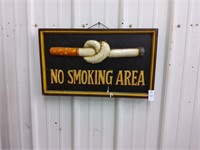 No smoking area sign  21in. X 13in.