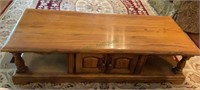 Nice vintage hardwood coffee table with lower