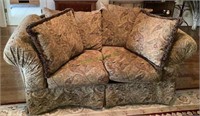 Rowe Furniture love seat with paisley motif.