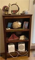 Nice set of wooden shelves with all contents.